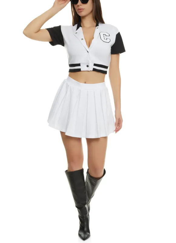 French Terry Pleated Mini Skirt sold by Rainbow