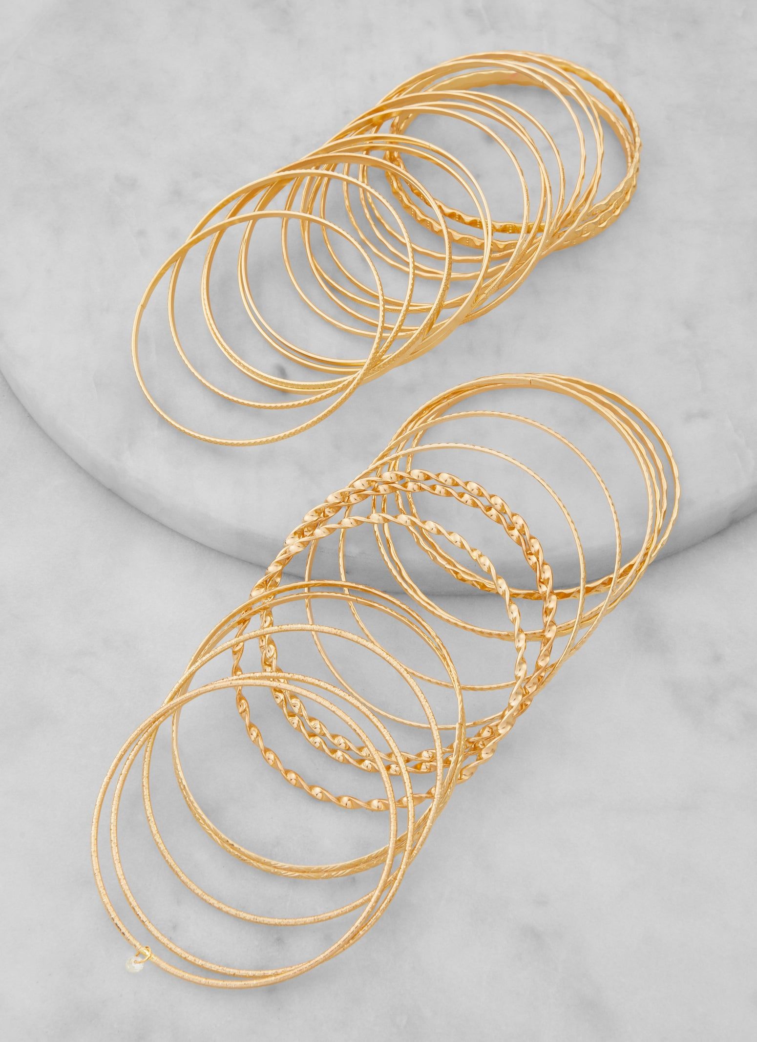 Plus Size Assorted Metallic Bangles Set of 30 sold by Rainbow product image thumbnail 2