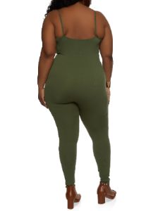 Plus Size Seamless Scoop Neck Cami Catsuit sold by Rainbow