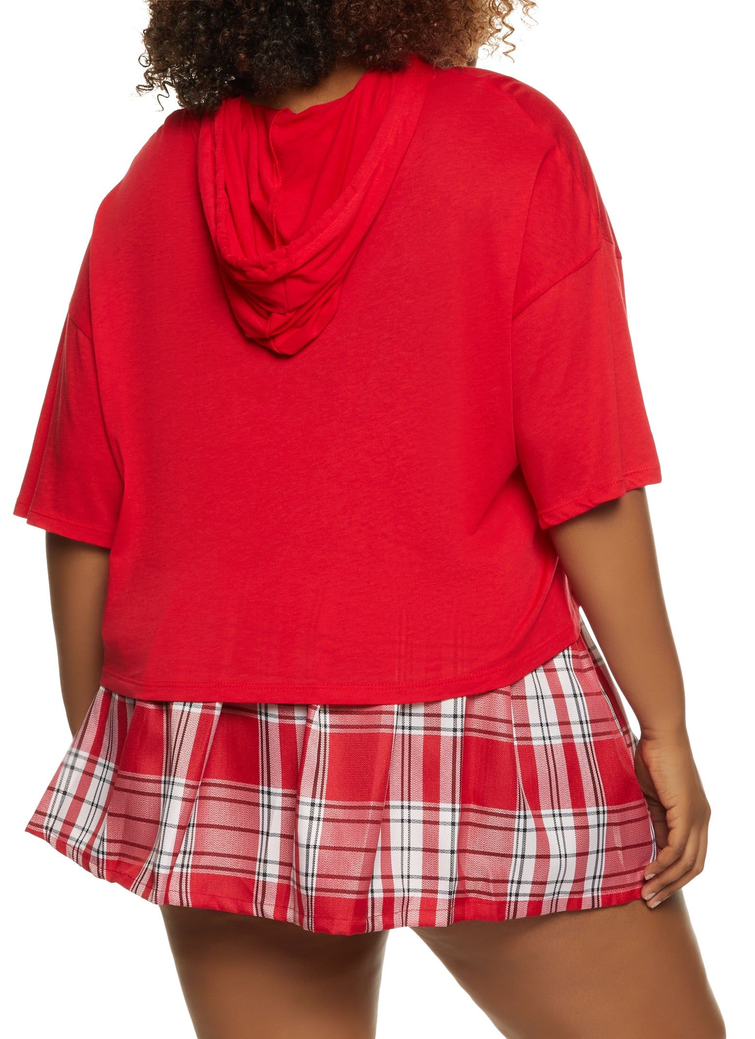 Plus Size Short Sleeve Boxy Hooded Tee sold by Rainbow product image thumbnail 2