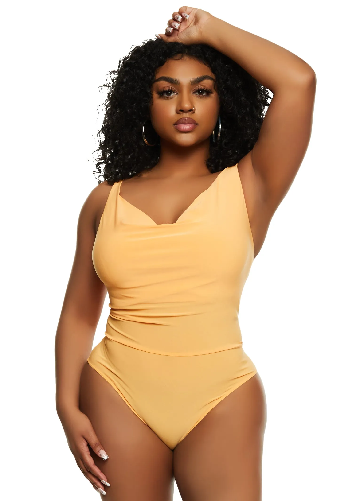 Haute Monde Sleeveless Cowl Neck Bodysuit sold by Rainbow