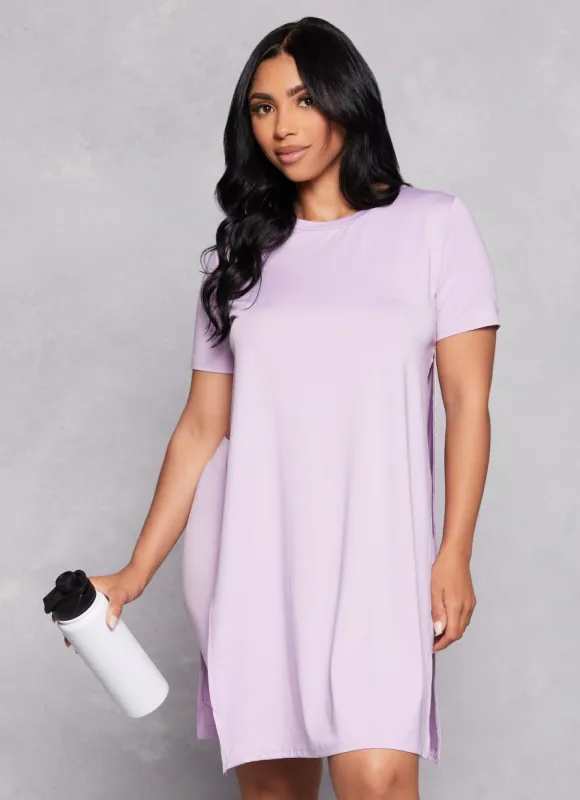 Daisy Crew Neck Side Slit Tunic Tee sold by Rainbow