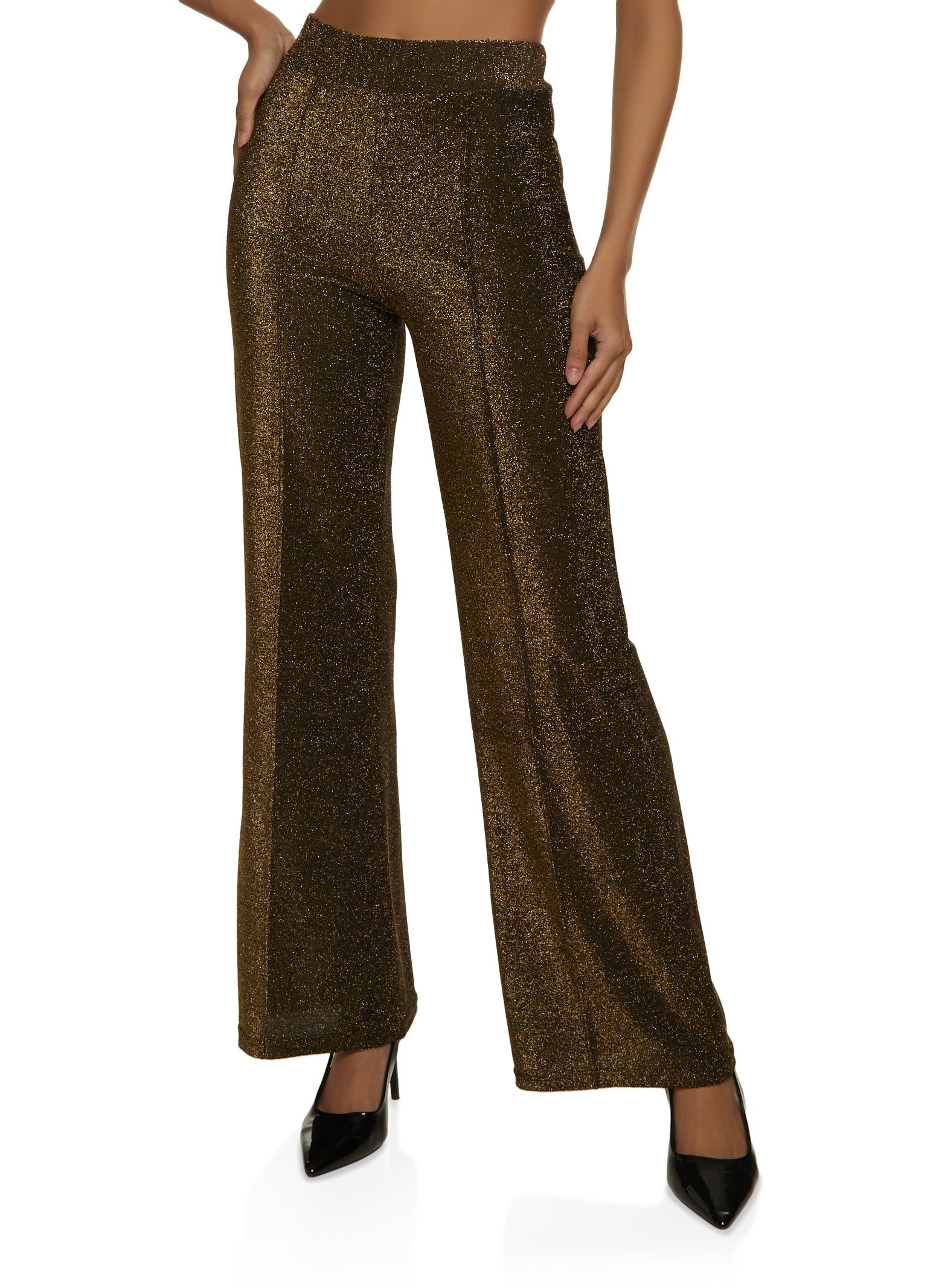 Lurex High Waist Wide Leg Pants sold by Rainbow