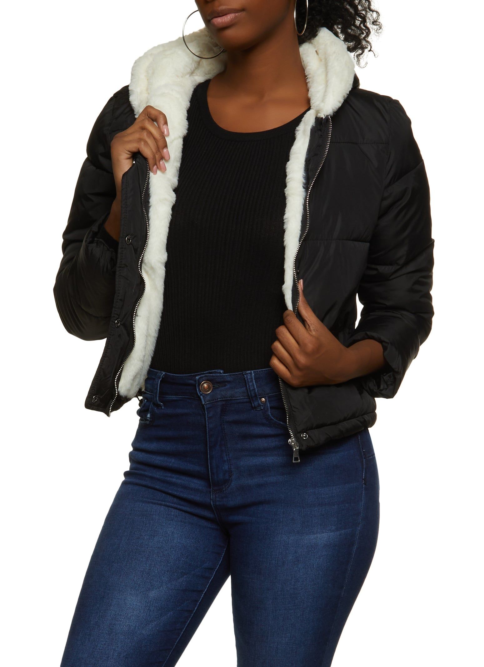 Faux Fur Lined Puffer Jacket sold by Rainbow product image thumbnail 2