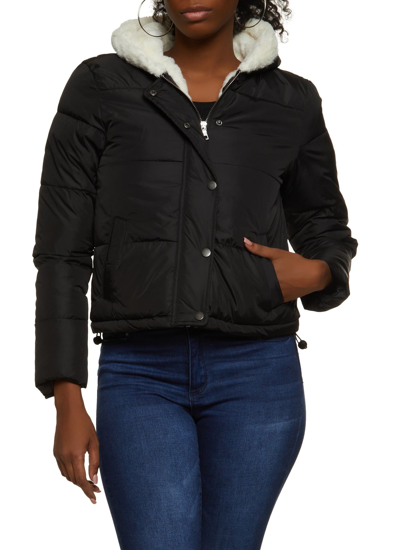 Faux Fur Lined Puffer Jacket sold by Rainbow