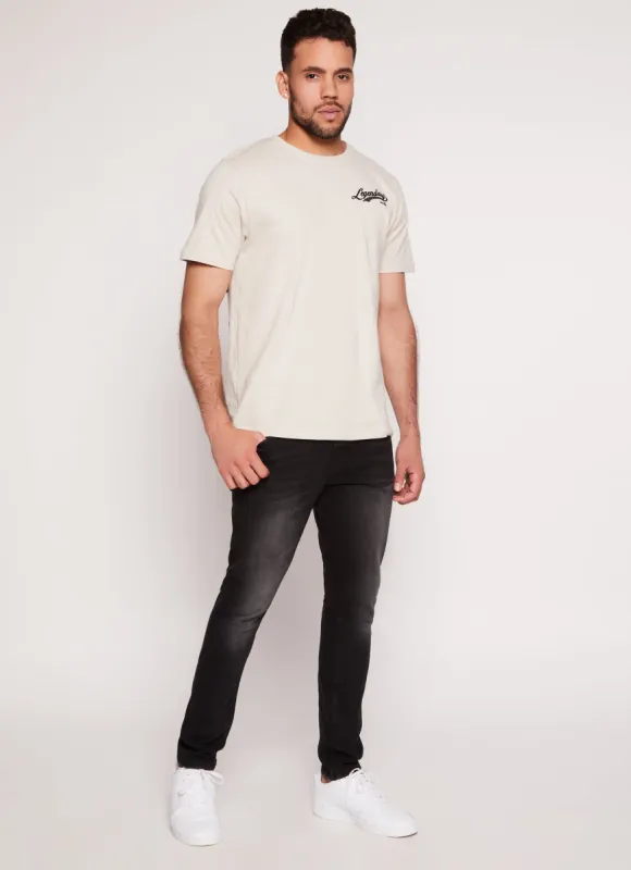 Mens Acid Wash Whiskered Skinny Jeans made by Rainbow