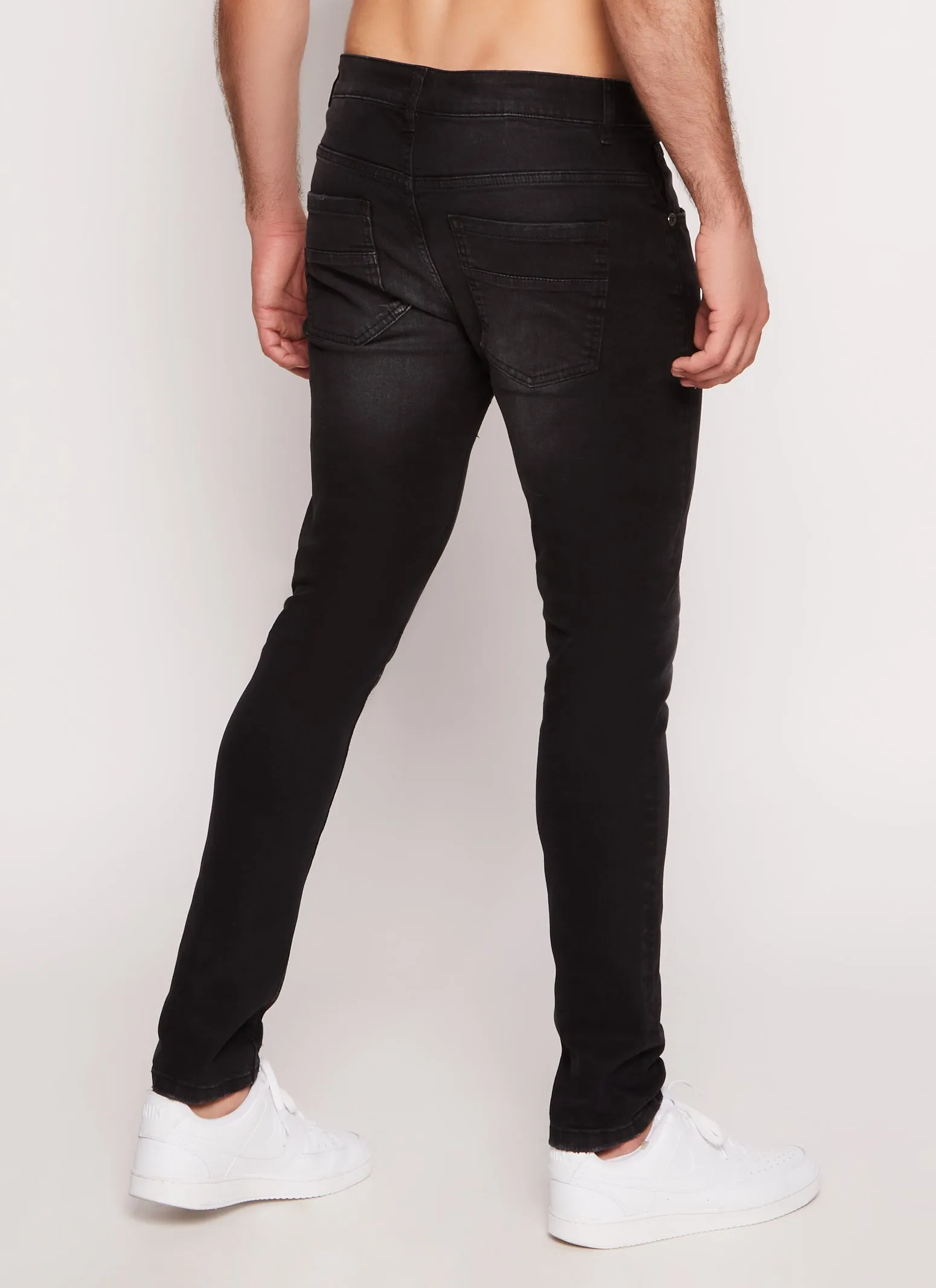 Mens Acid Wash Whiskered Skinny Jeans sold by Rainbow product image thumbnail 3