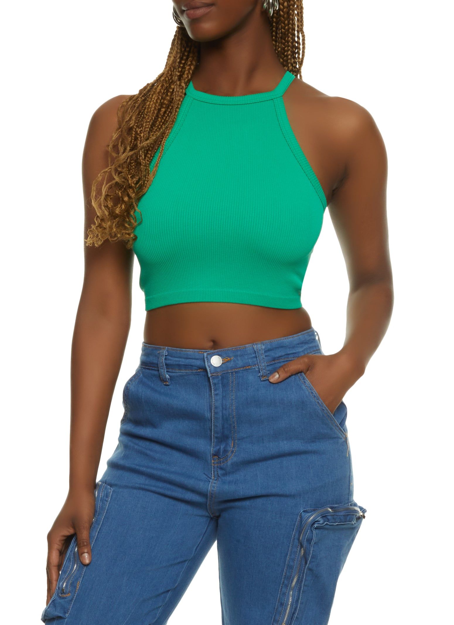 Seamless High Neck Cropped Cami sold by Rainbow