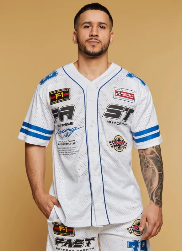 Mens 79 Racing Graphic Baseball Shirt sold by Rainbow