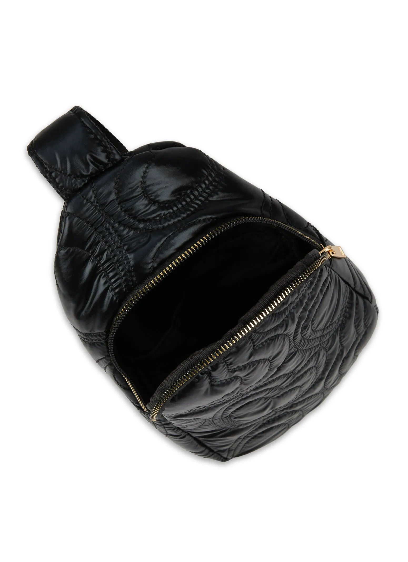 Faux Leather Heart Quilted Sling Backpack sold by Rainbow product image thumbnail 3