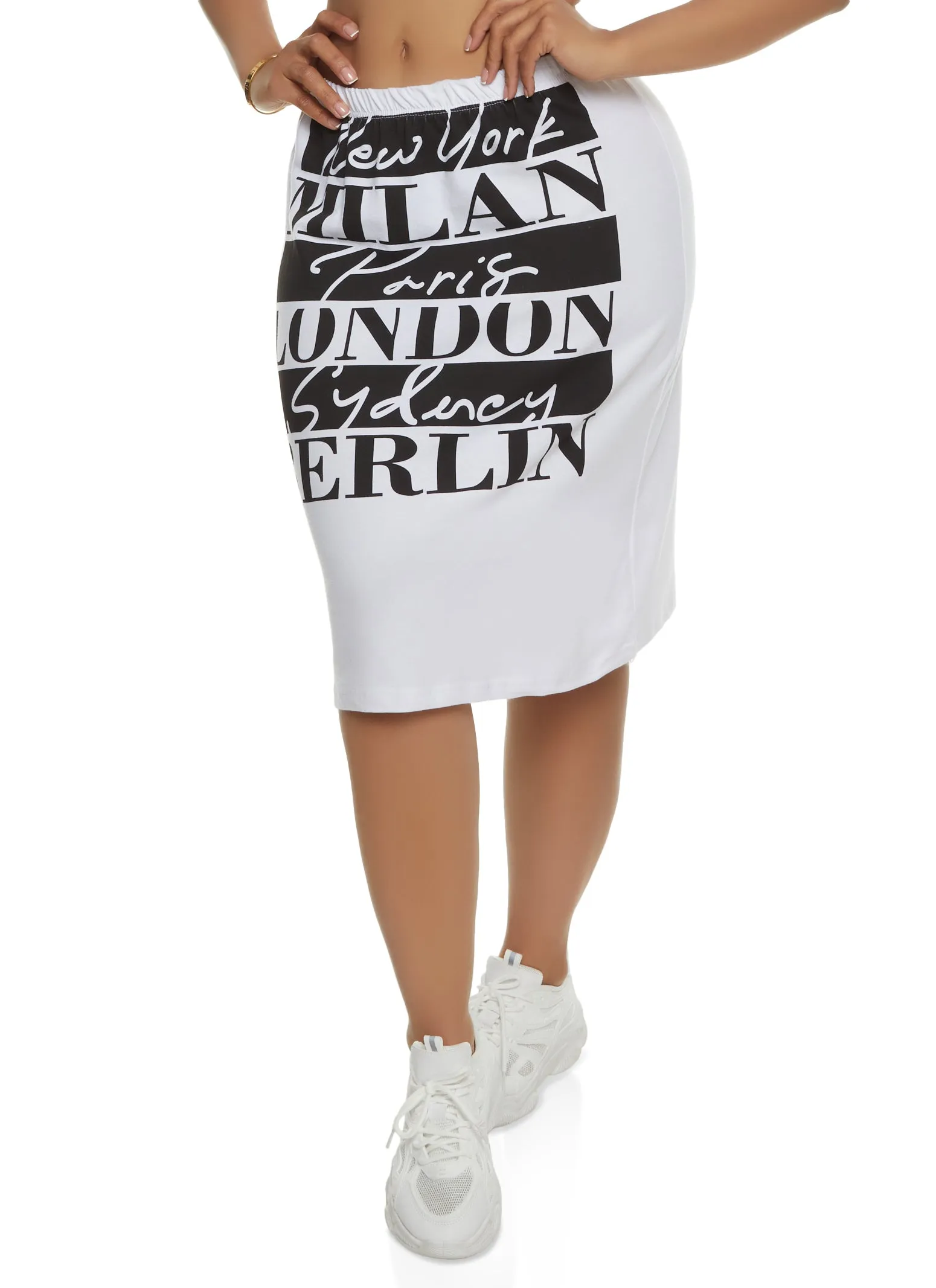 City Graphic High Waist Graphic Pencil Skirt sold by Rainbow