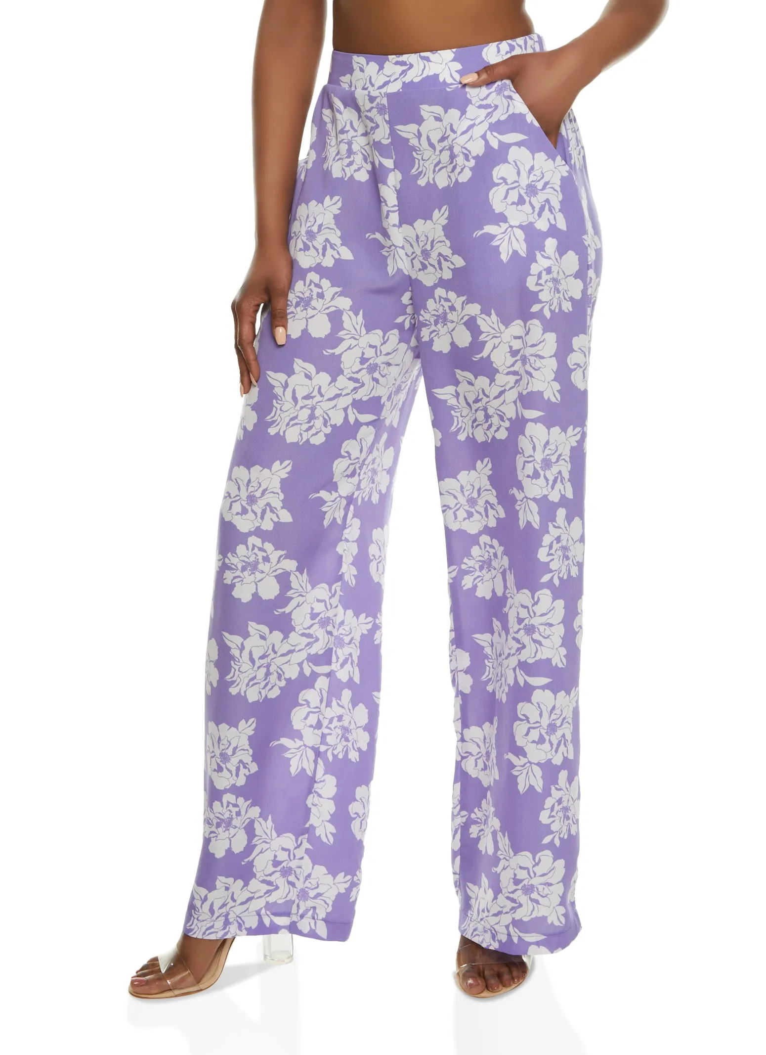 Floral Print High Waist Wide Leg Pants sold by Rainbow