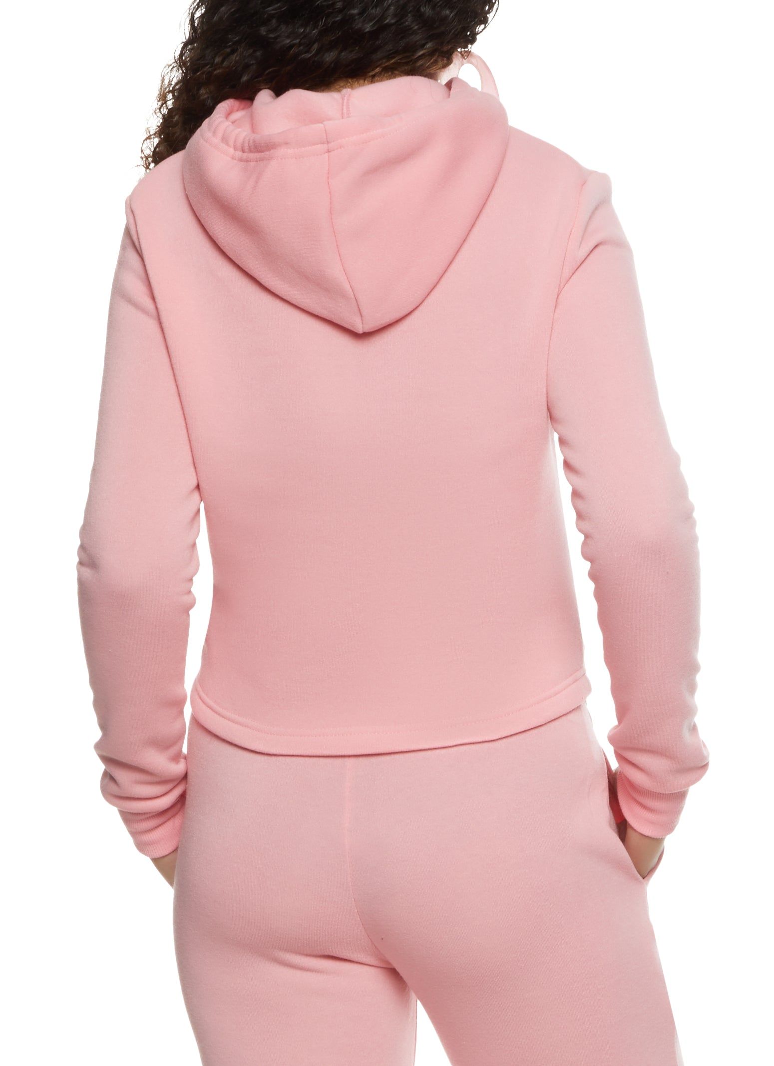 Fleece Hooded Cropped Sweatshirt sold by Rainbow product image thumbnail 3