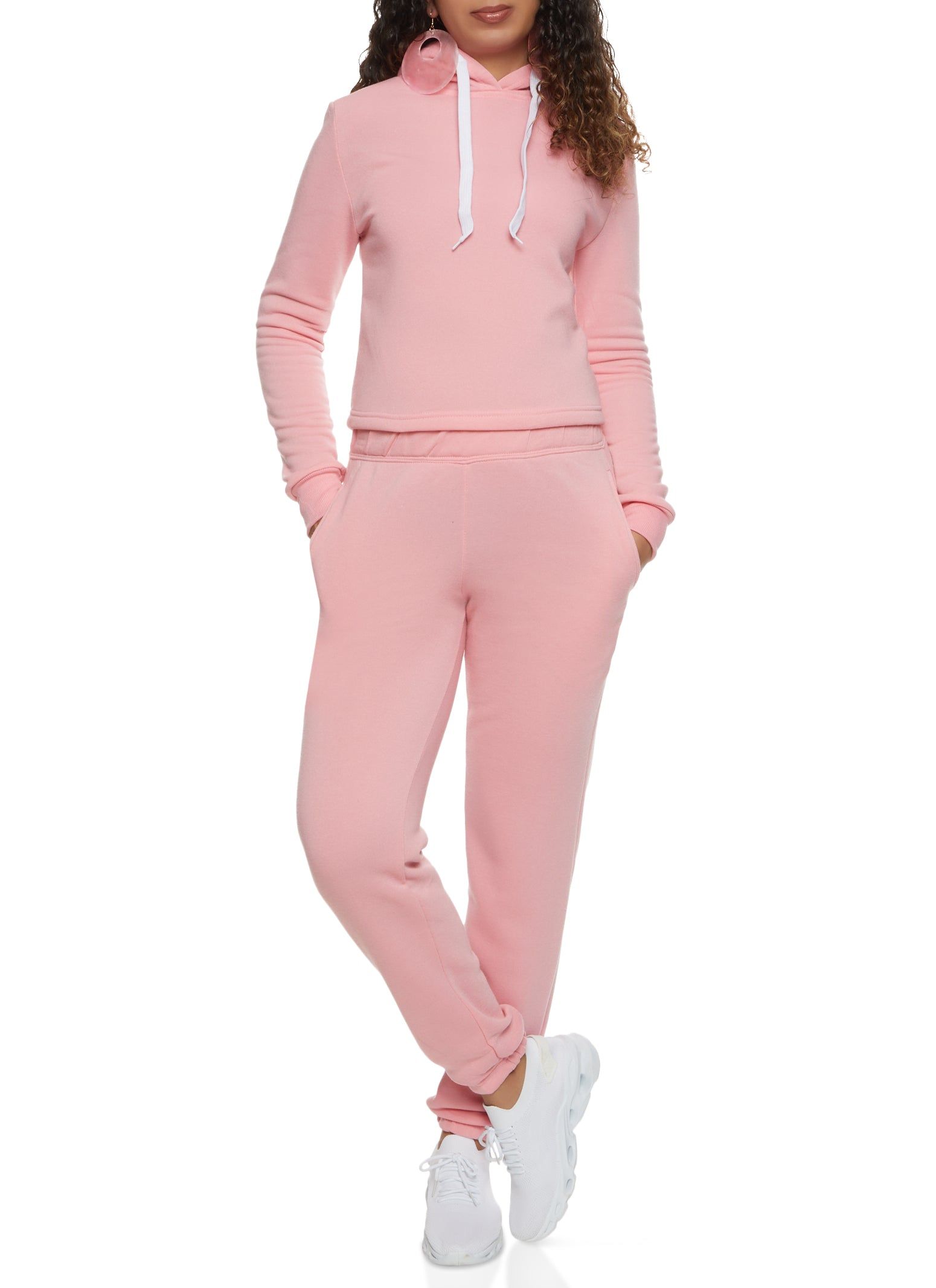 Fleece Hooded Cropped Sweatshirt sold by Rainbow product image thumbnail 2