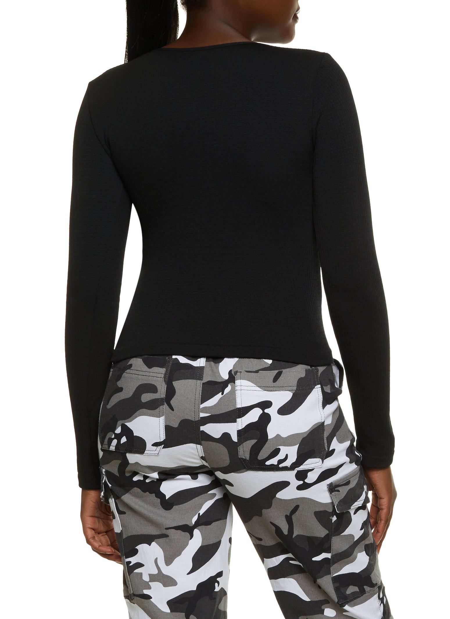 Seamless Waffle Knit Crew Neck Top sold by Rainbow product image thumbnail 5