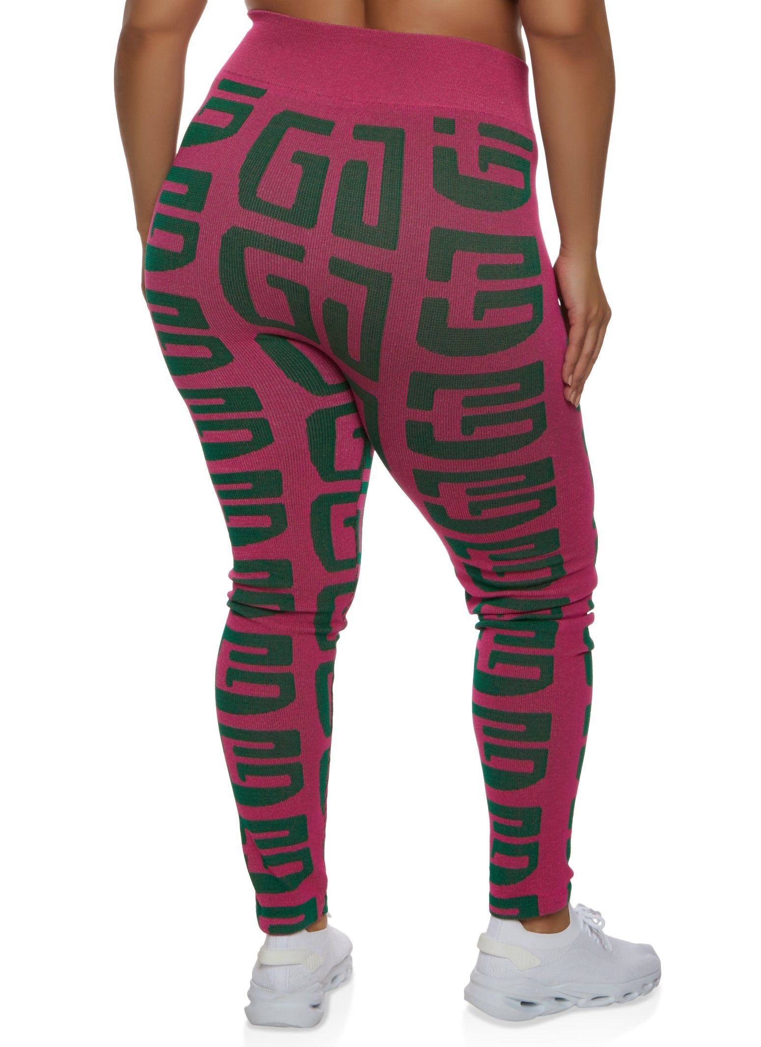 Plus Size Seamless Geometric Print High Waist Leggings sold by Rainbow product image thumbnail 2