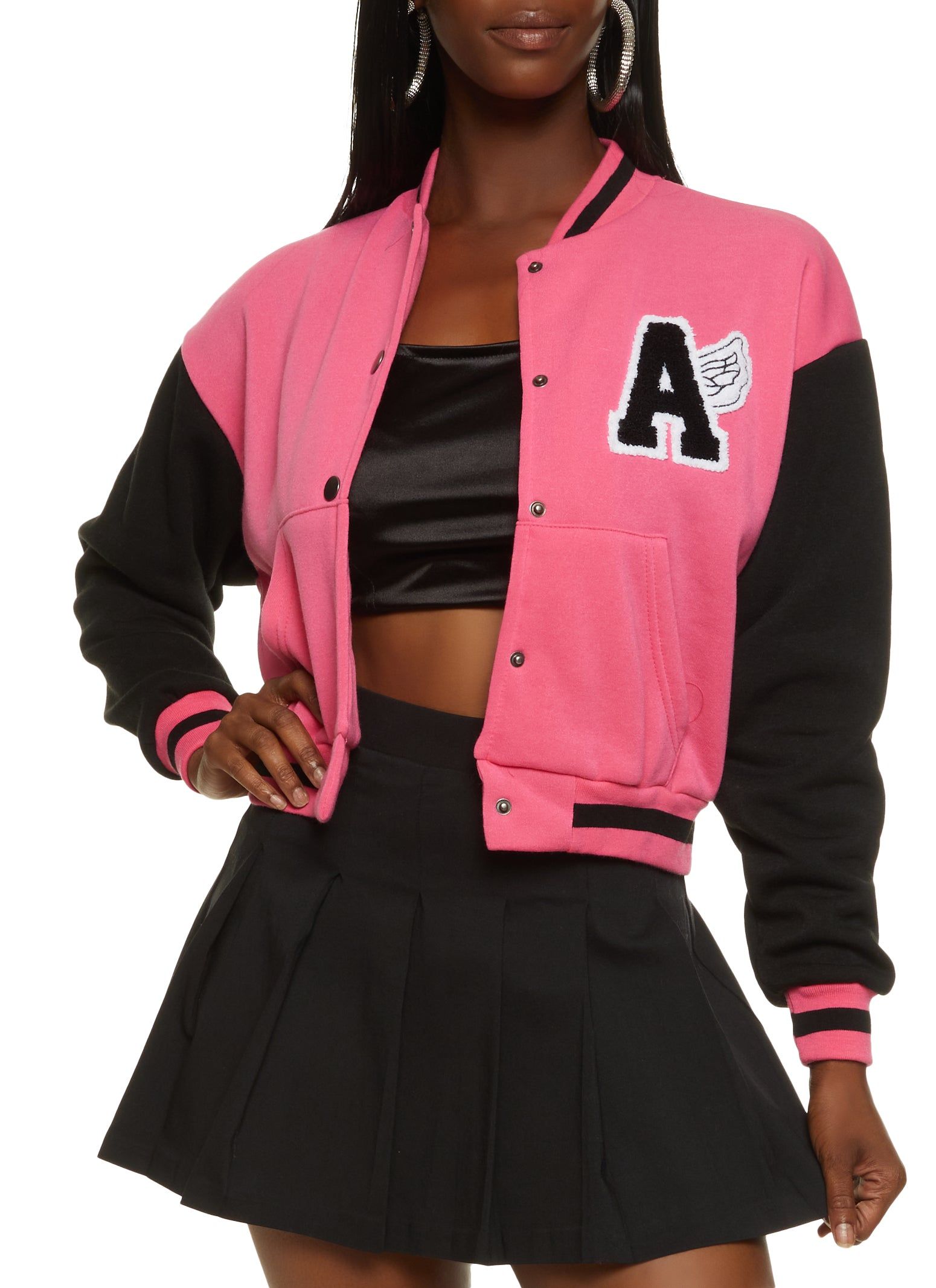Fleece Chenille Patch Letterman Jacket sold by Rainbow