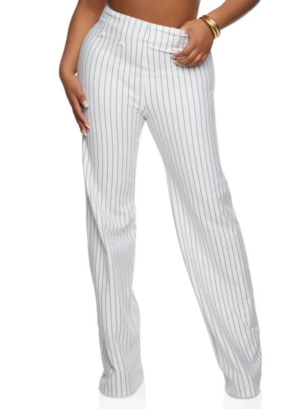 High Waisted Pinstripe Palazzo Pants sold by Rainbow