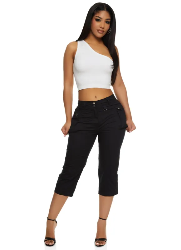 Two Button Capri Cargo Pants sold by Rainbow