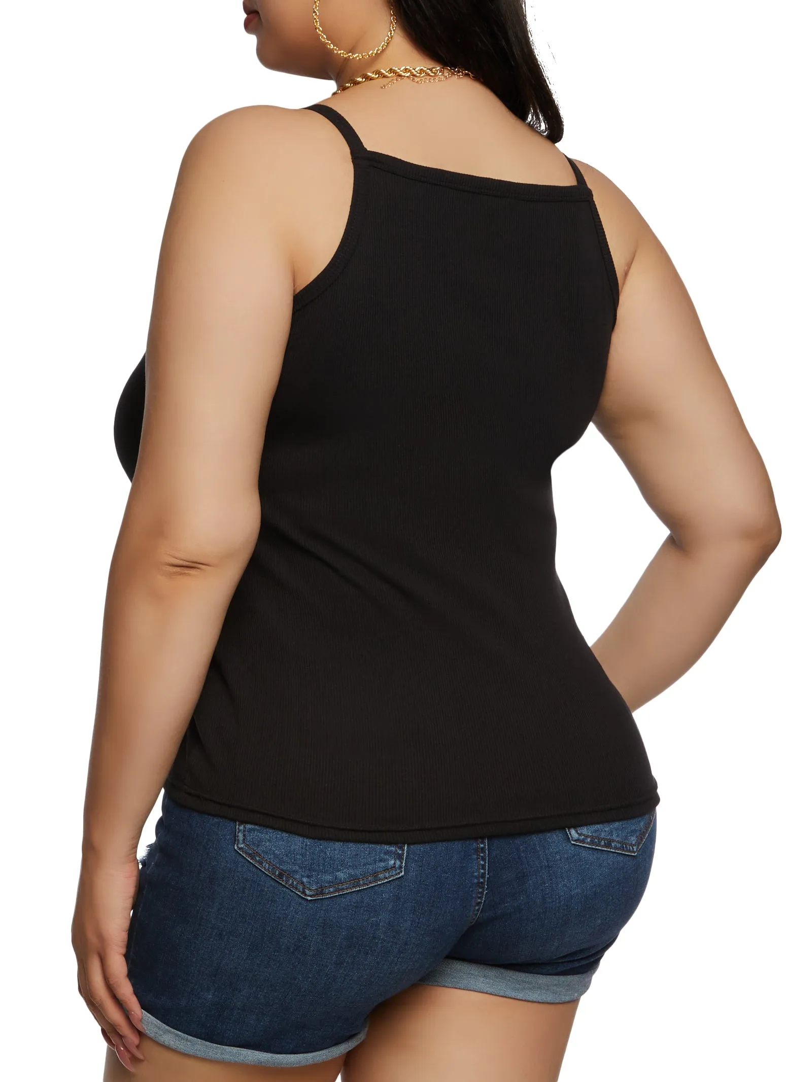 Plus Size Thin Strap Square Neck Tank Top sold by Rainbow product image thumbnail 3