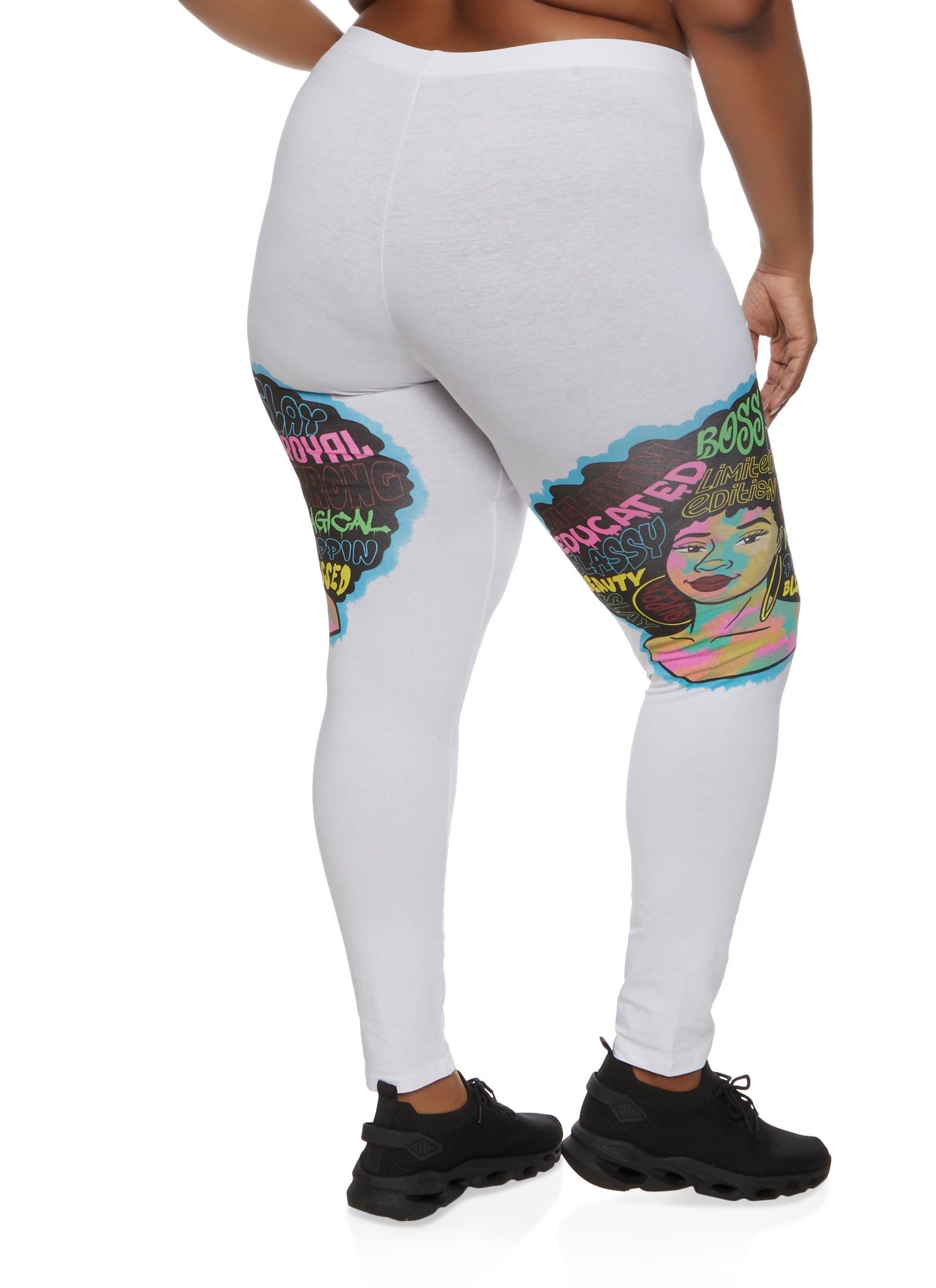 Plus Size High Waisted Melanin Graphic Leggings sold by Rainbow product image thumbnail 2