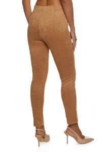Faux Suede High Waist Pull On Pants sold by Rainbow