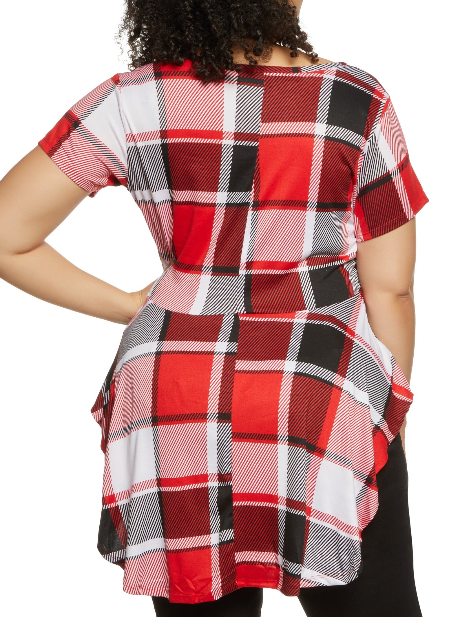 Plus Size Plaid Round Hem Top sold by Rainbow product image thumbnail 2