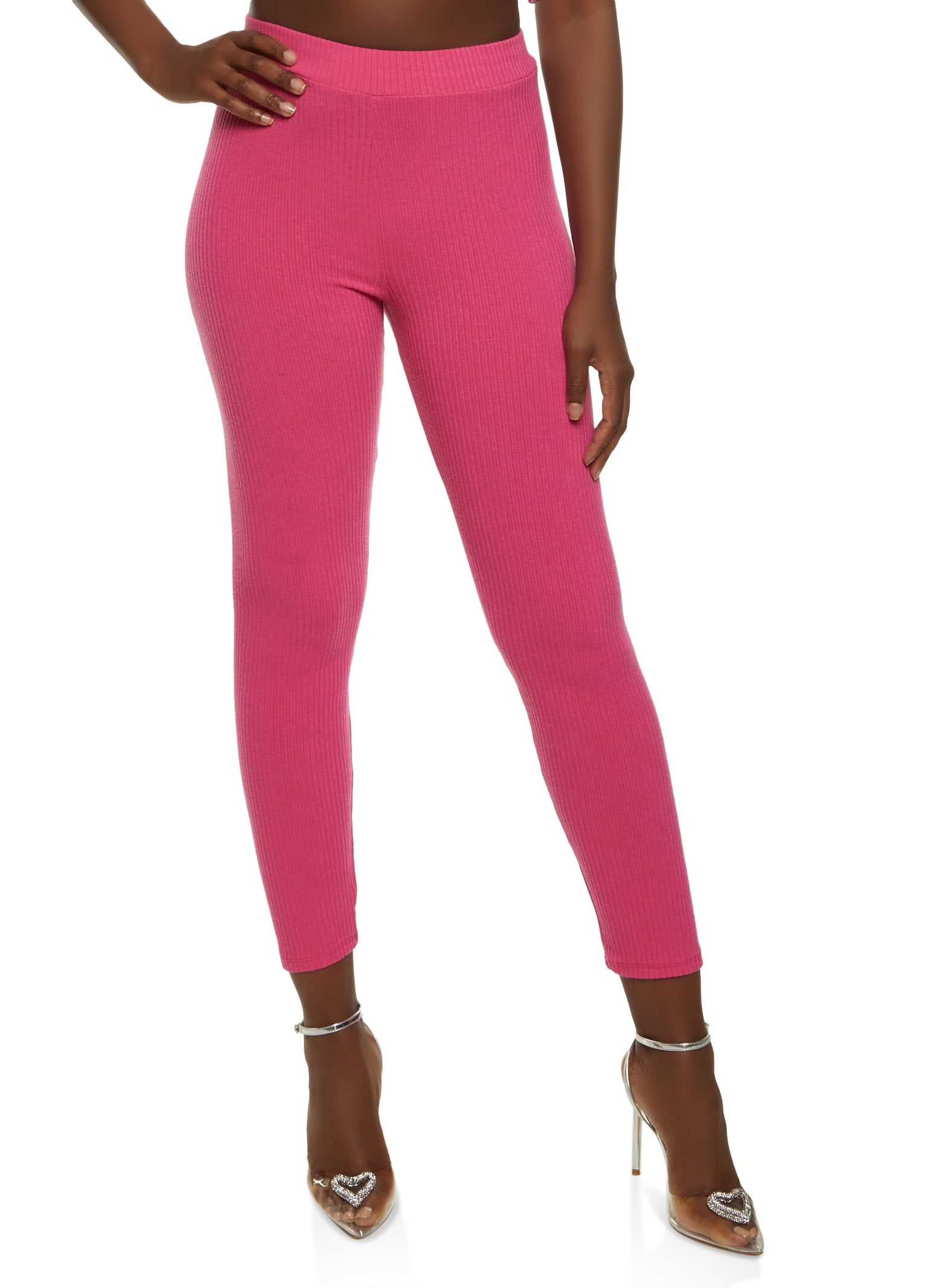 Ribbed High Waist Leggings sold by Rainbow