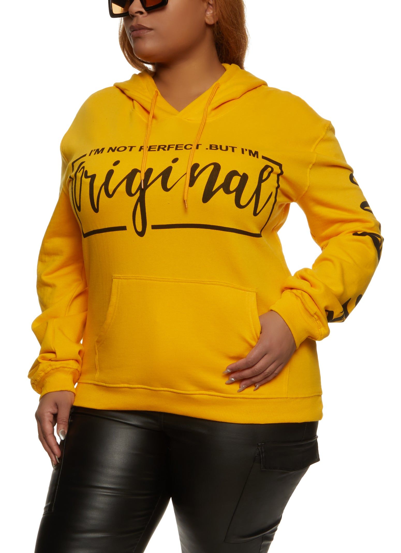Plus Size Im Not Perfect But Im Original Graphic Hoodie sold by Rainbow