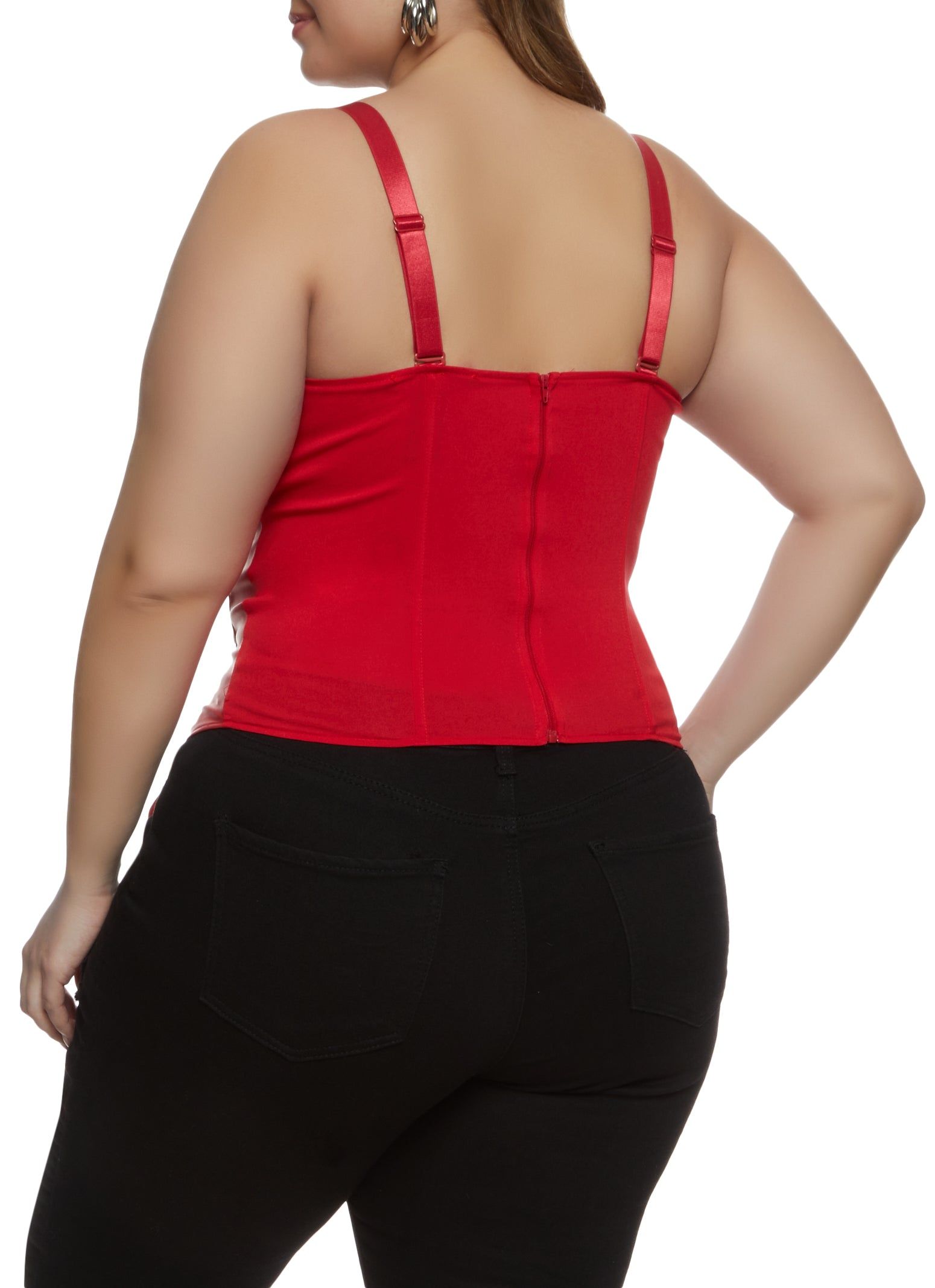 Plus Size Faux Leather Lace Up Detail Convertible Bustier Top sold by Rainbow product image thumbnail 5