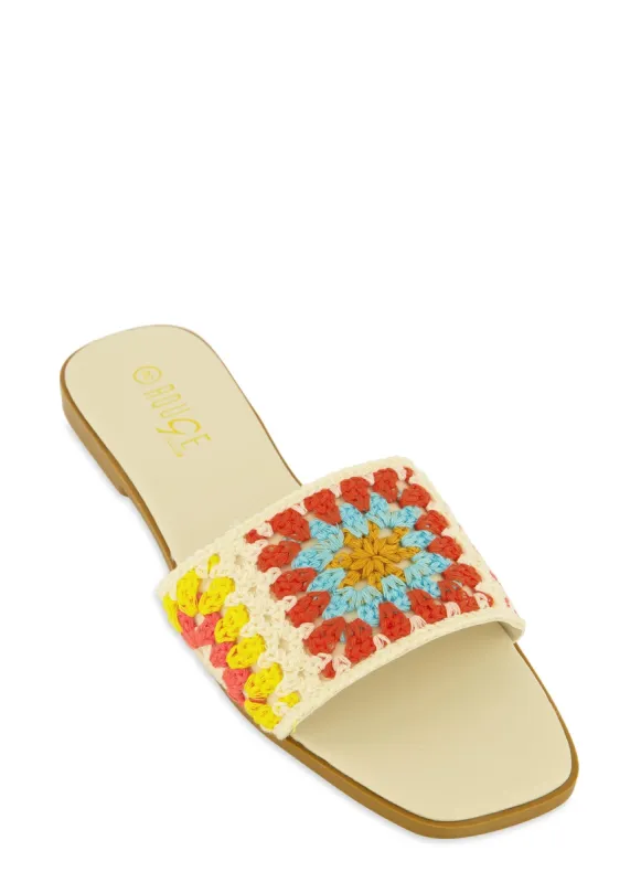 Crochet Band Slide Sandals sold by Rainbow