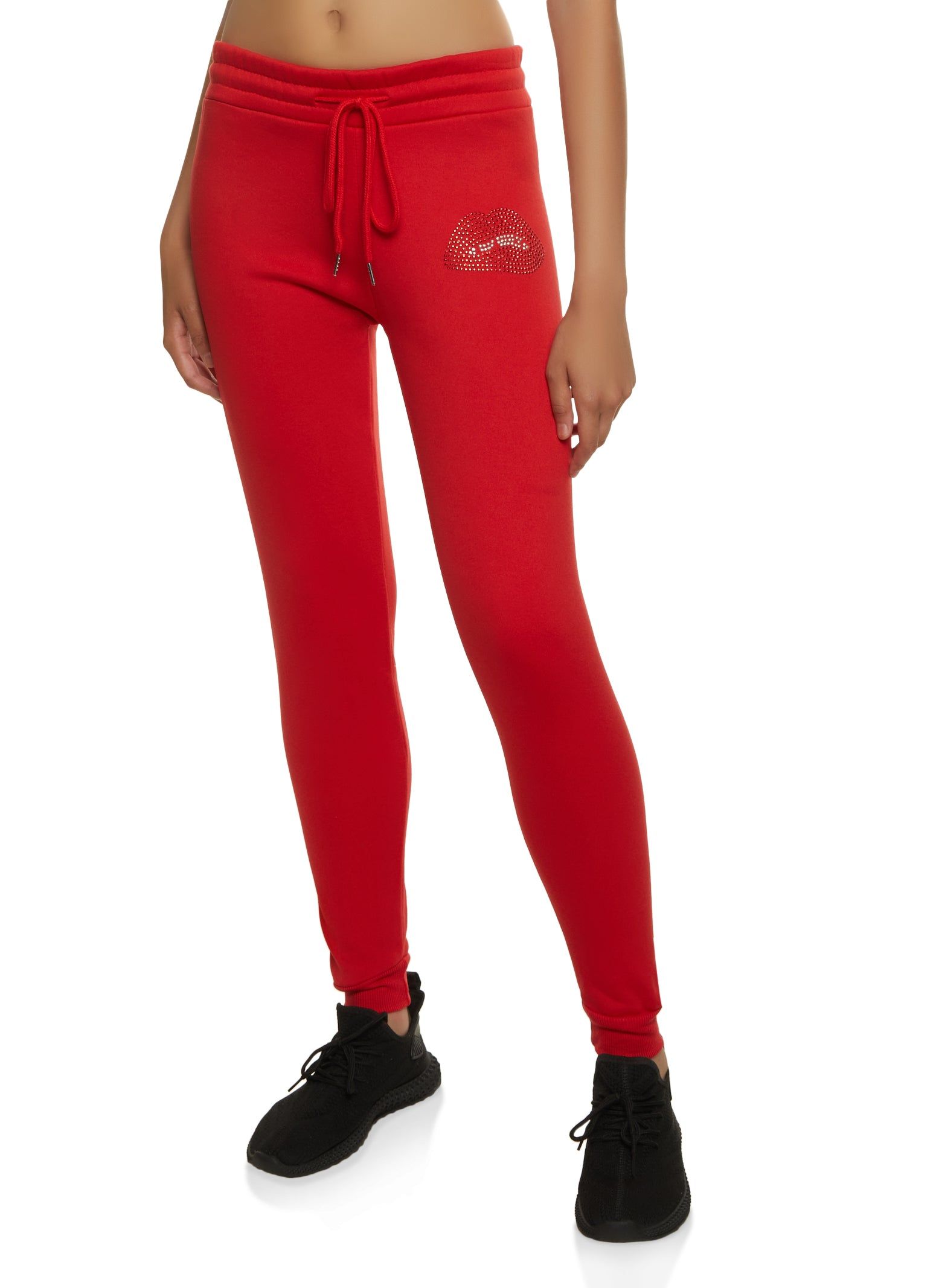 Rhinestone Studded Lip Graphic Joggers sold by Rainbow