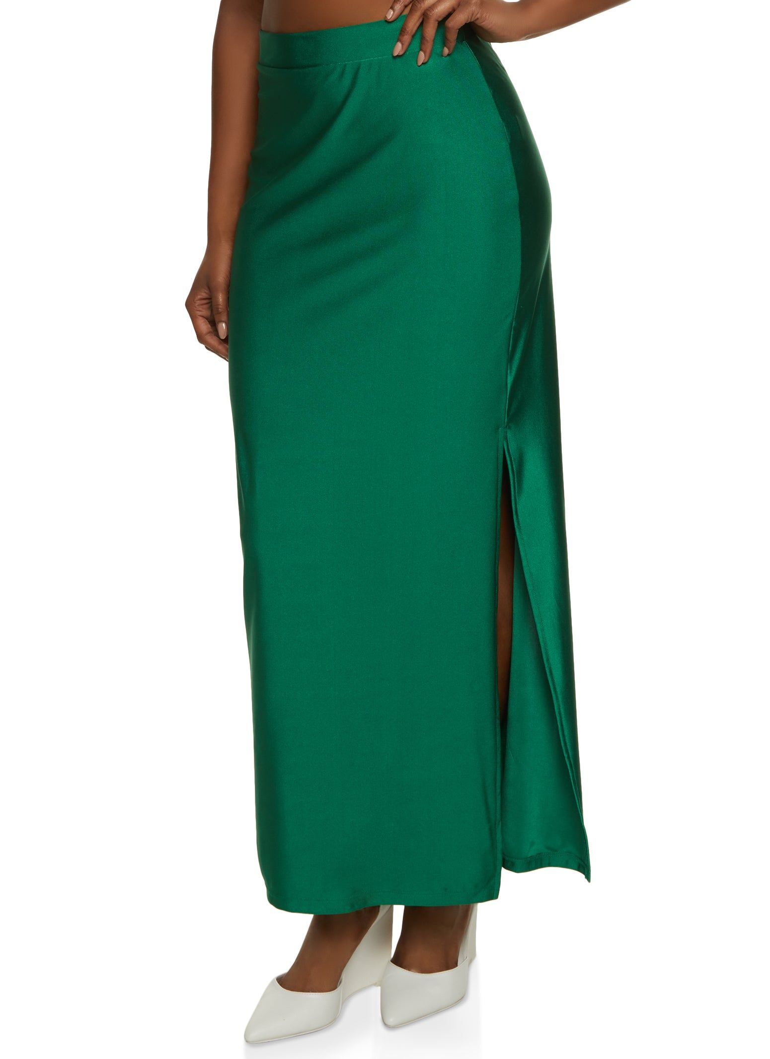 Spandex Side Slit Maxi Skirt sold by Rainbow