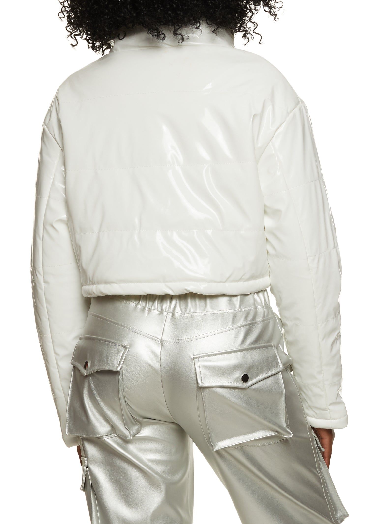 Faux Patent Leather Puffer Jacket sold by Rainbow product image thumbnail 3