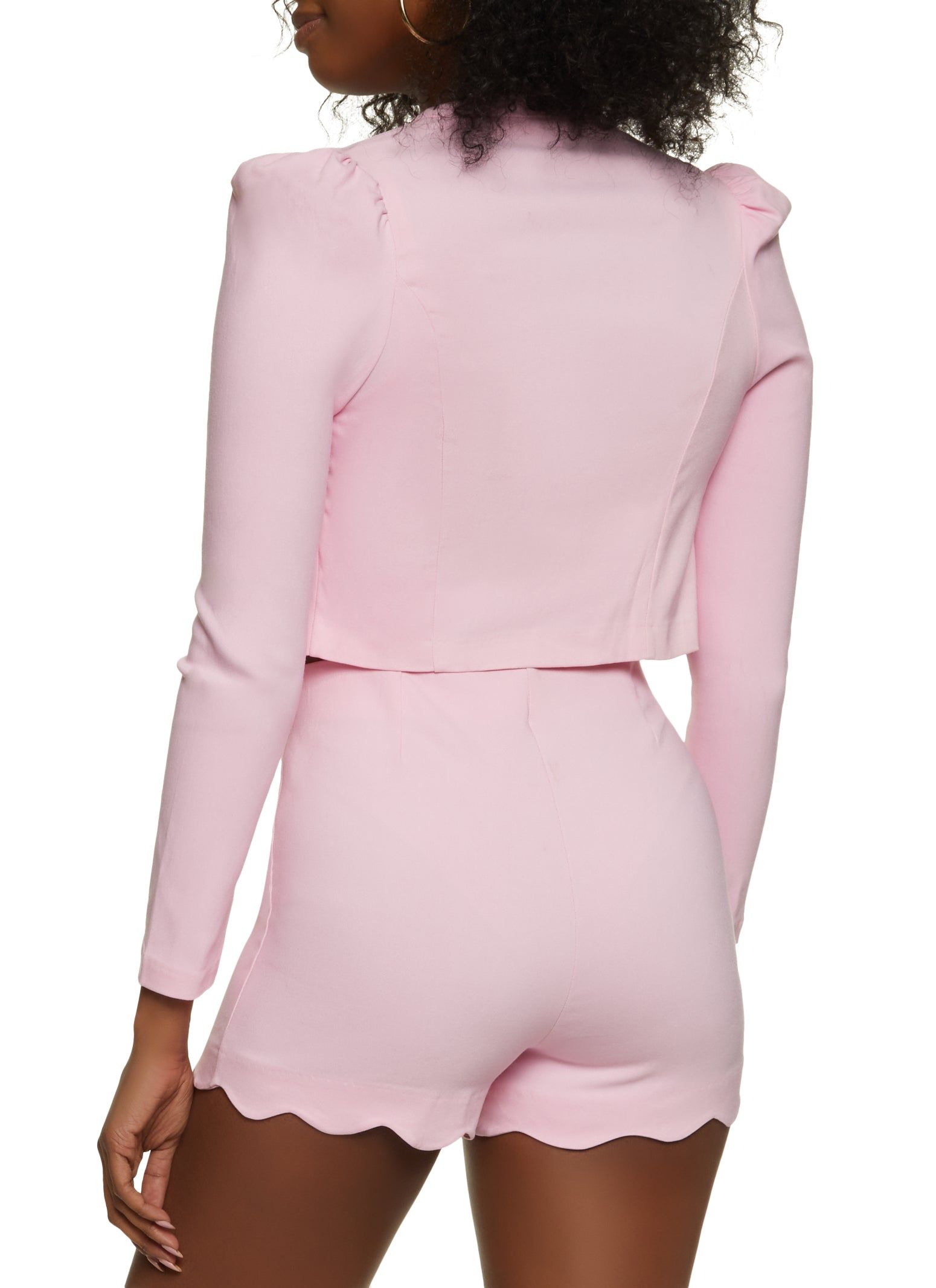 Scalloped Trim Cropped Blazer sold by Rainbow product image thumbnail 3