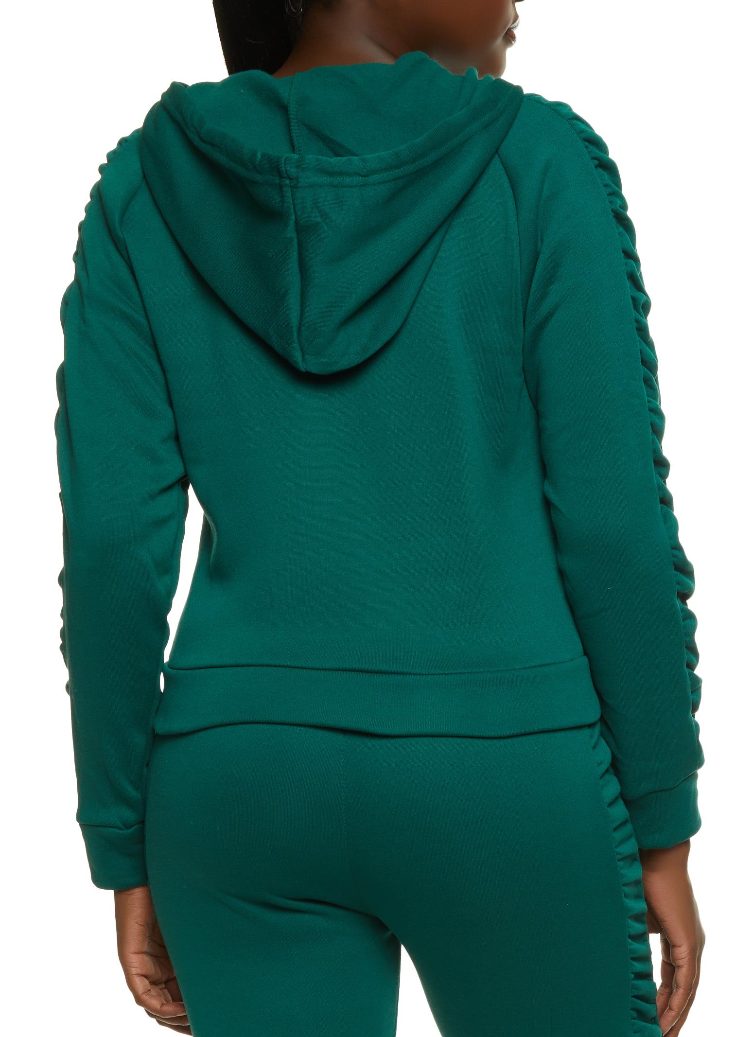 Ruched Sleeve Detail Zip Hoodie sold by Rainbow product image thumbnail 3