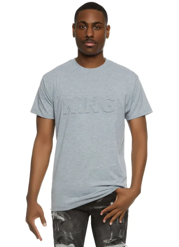 Mens King Embossed Graphic Tee sold by Rainbow