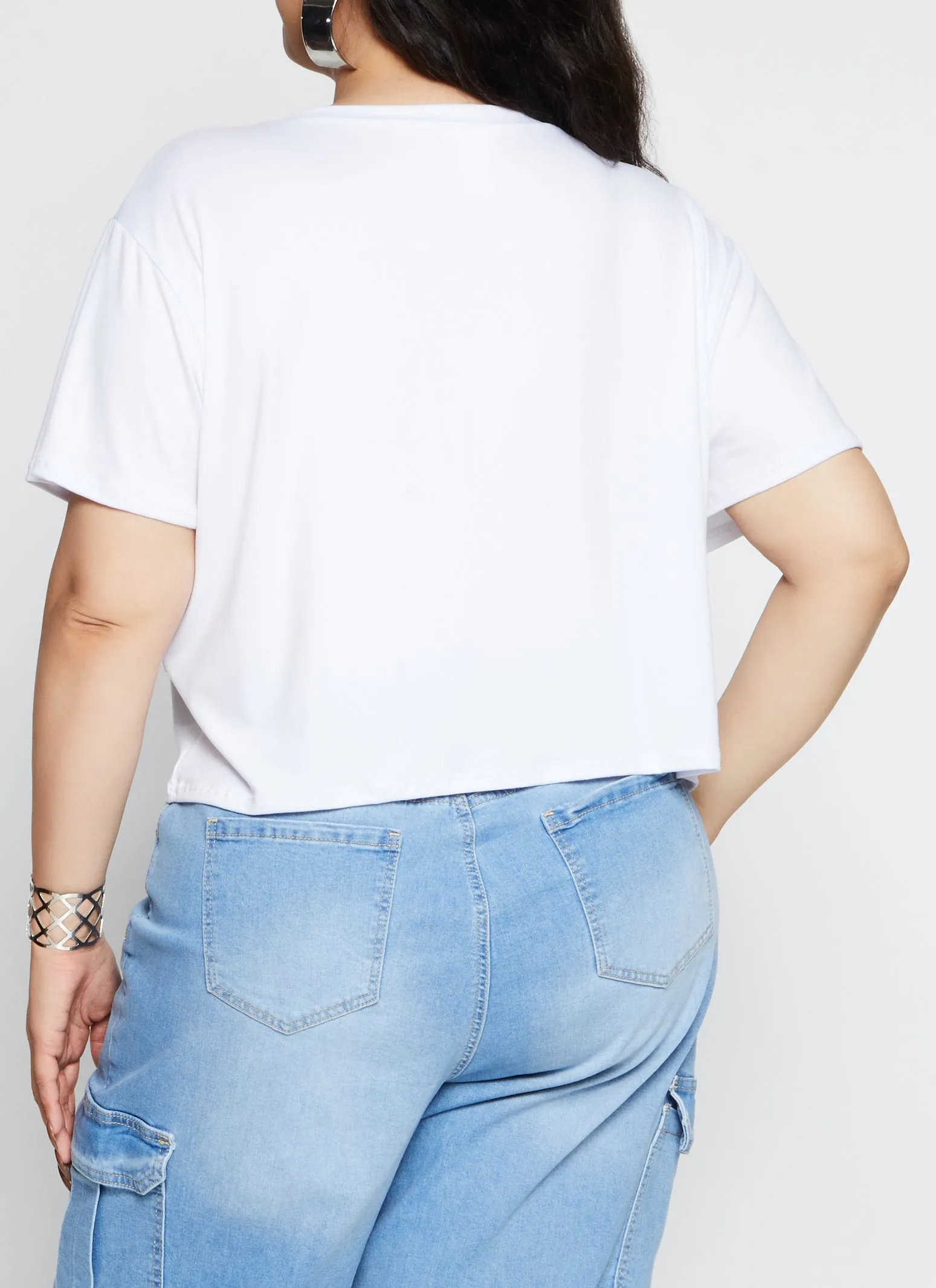 Plus Size Love Life Rhinestone Patch Graphic Tee sold by Rainbow product image thumbnail 3