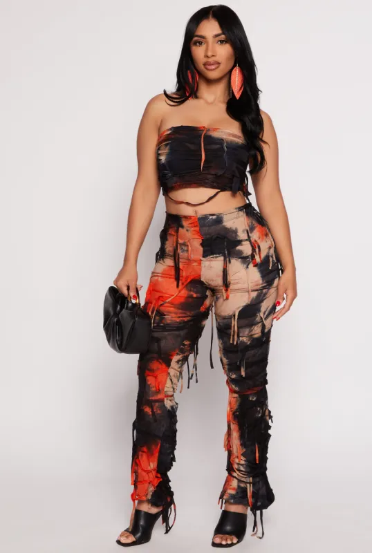 Distressed Flare Pants sold by Rainbow