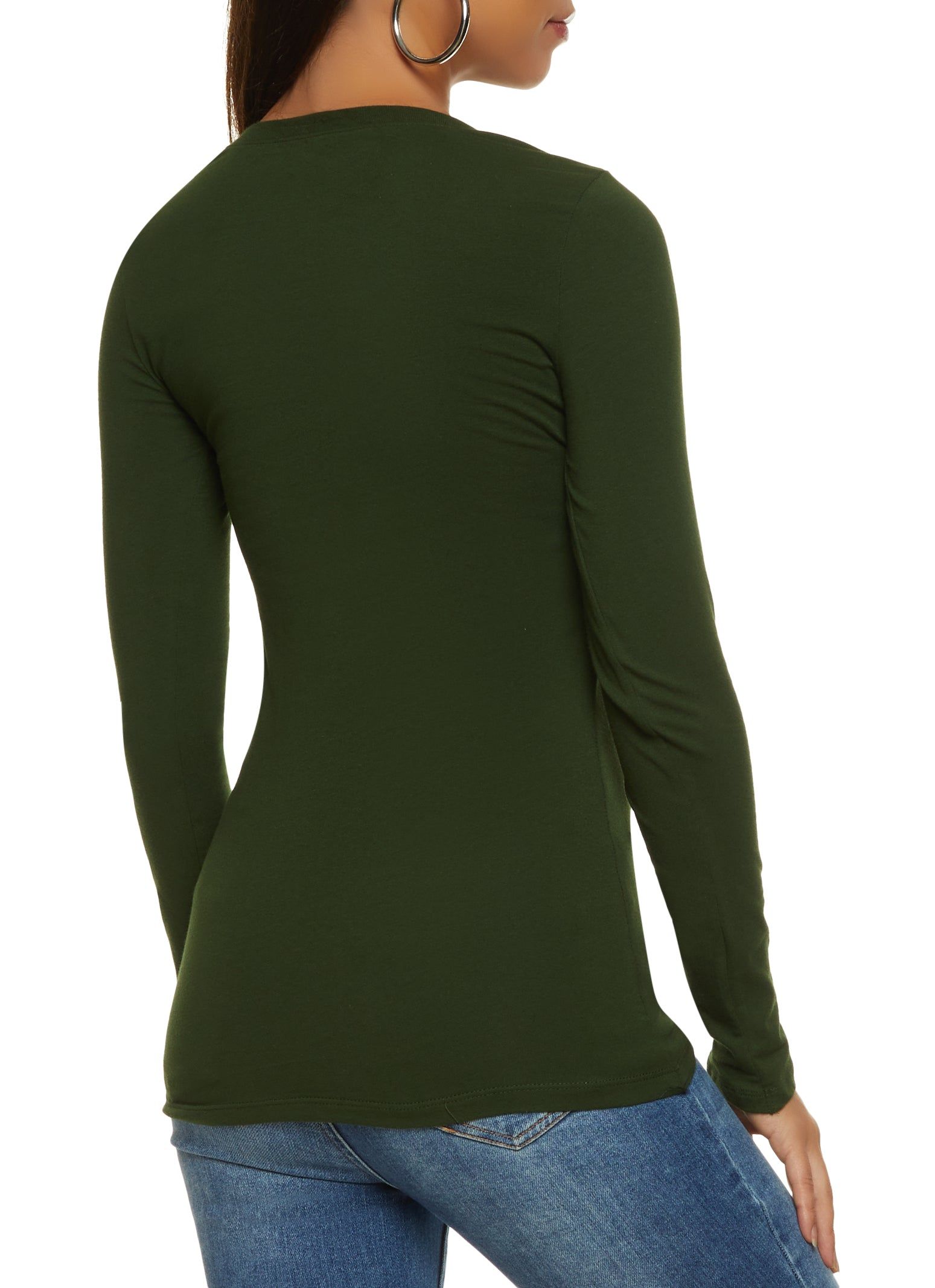 Basic Crew Neck Long Sleeve Tee sold by Rainbow product image thumbnail 2