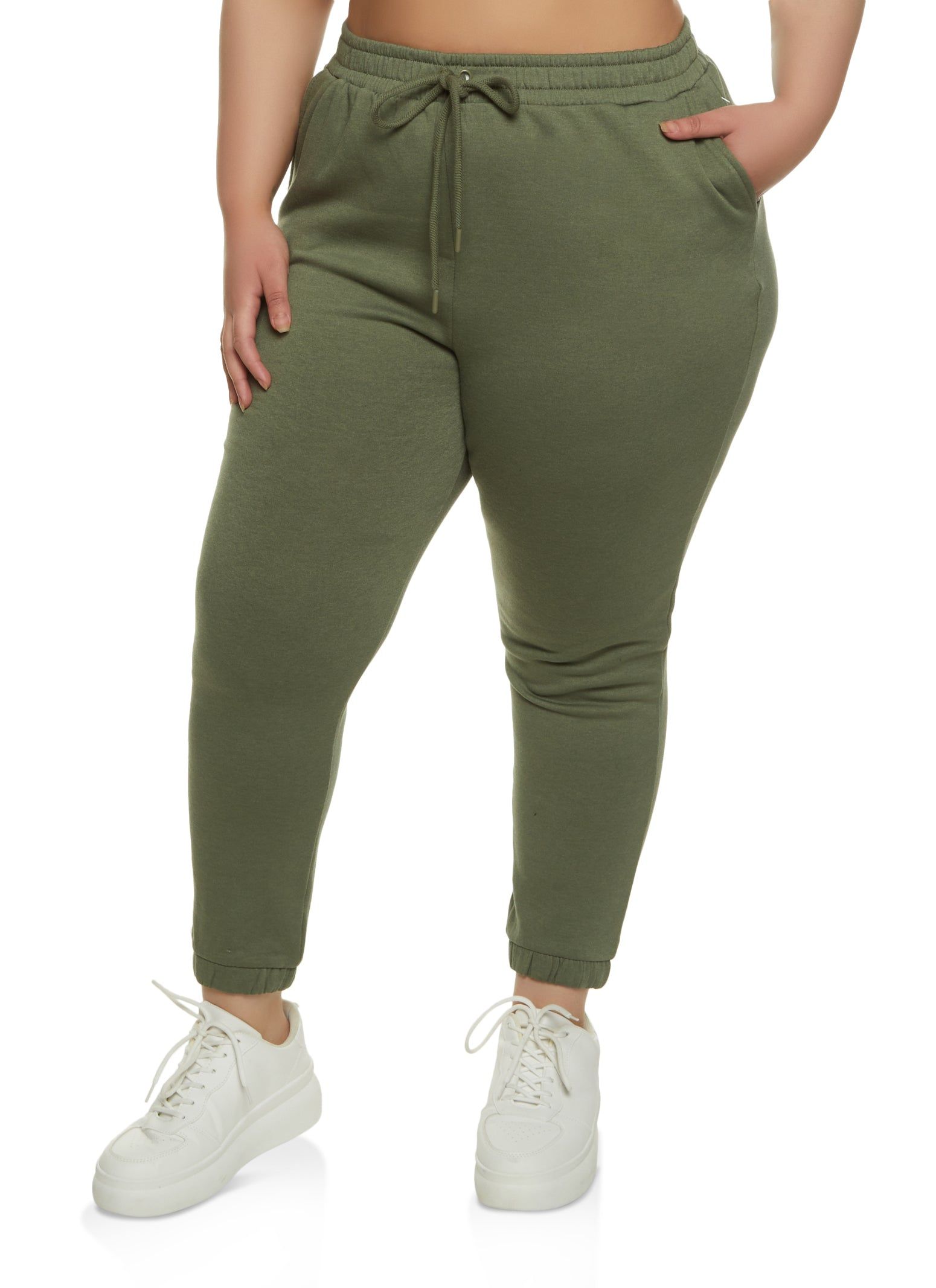 Plus Size Fleece High Waist Sweatpants sold by Rainbow