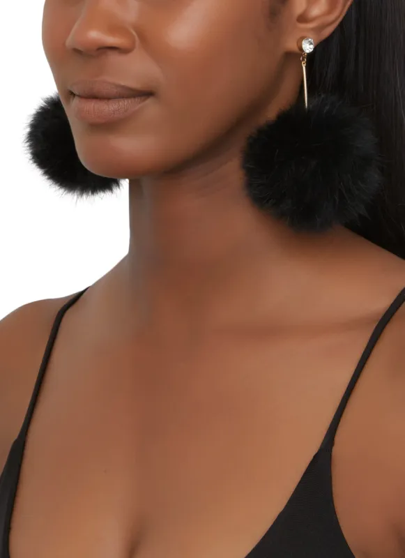 Pom Pom Drop Earrings sold by Rainbow