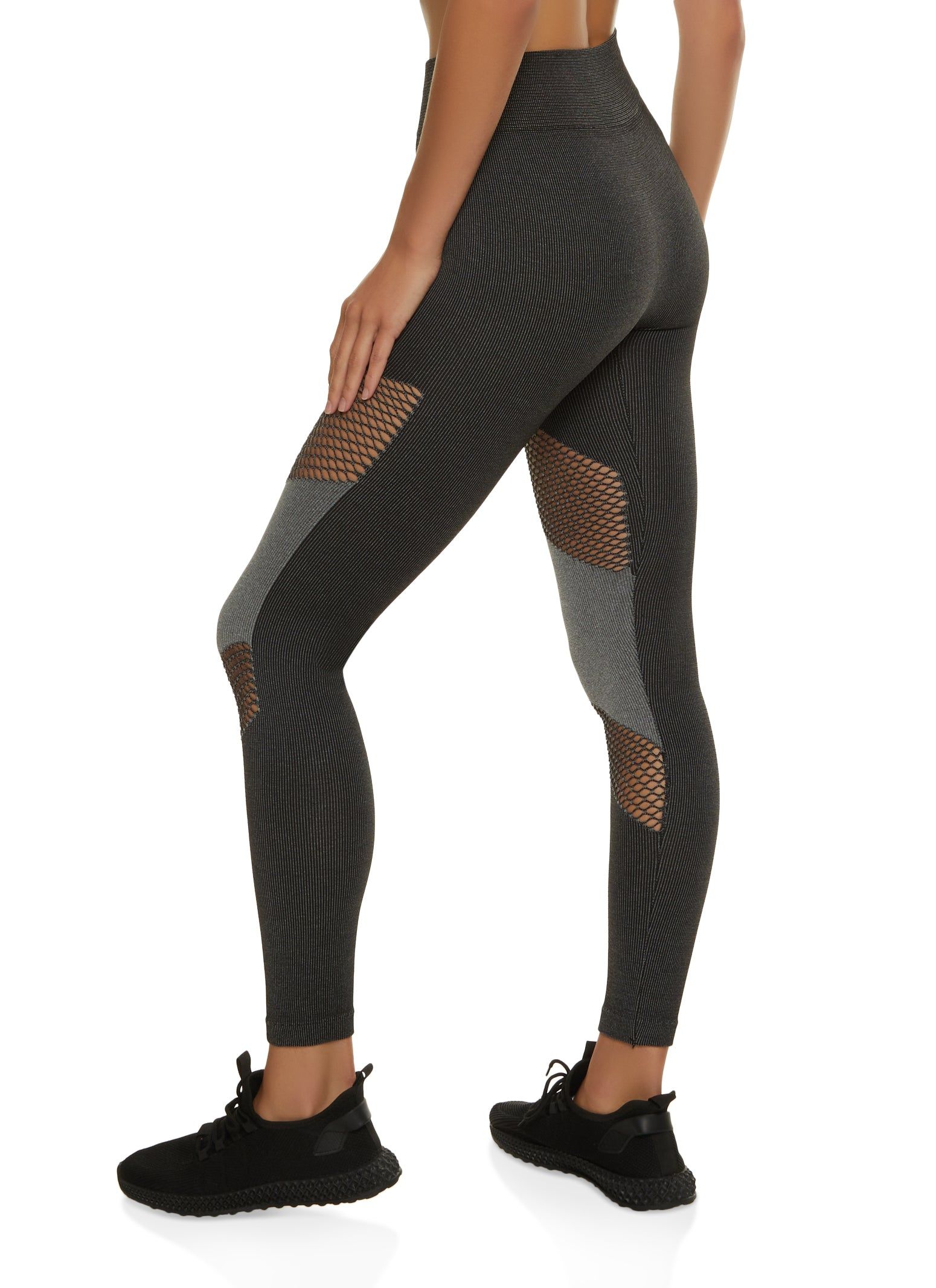 Fishnet Cut Out Color Block Leggings sold by Rainbow product image thumbnail 2