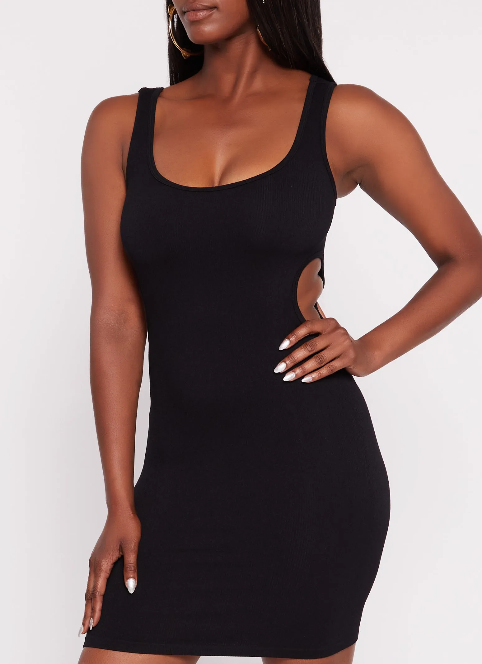 Rib Knit Seamless Cut Out Tank Dress sold by Rainbow