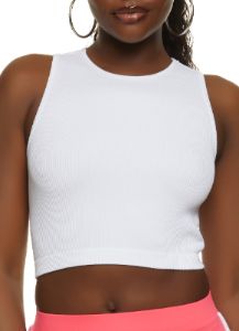 Seamless Ribbed Knit Cropped Tank Top sold by Rainbow