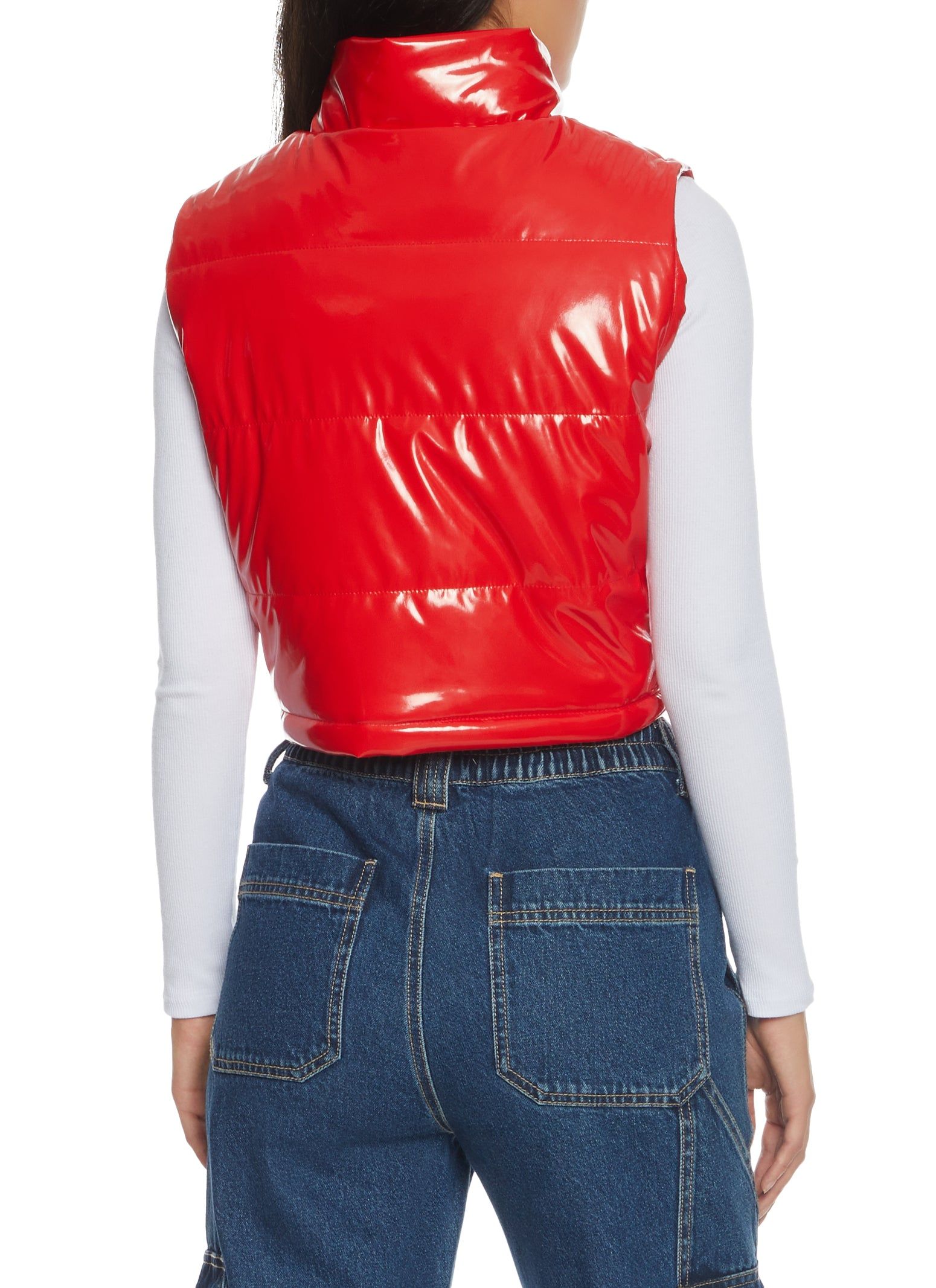 Faux Patent Leather Puffer Vest sold by Rainbow product image thumbnail 2