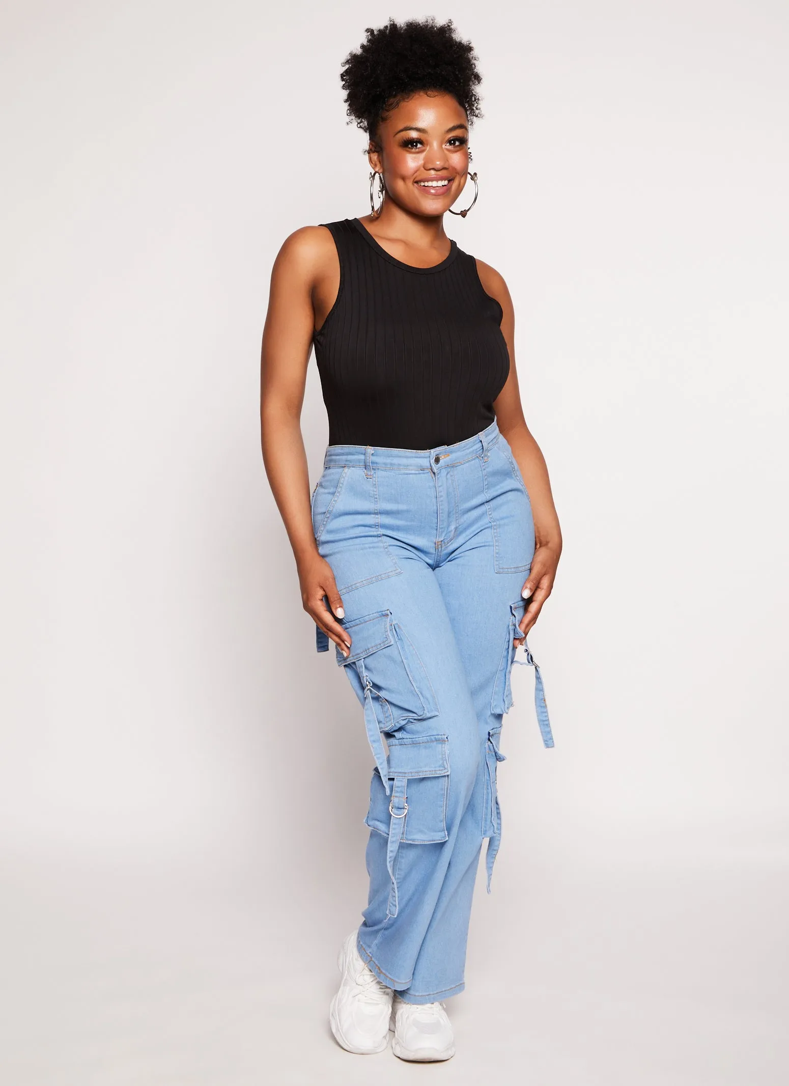 Plus Size Daisy Ribbed Crew Neck Tank Bodysuit sold by Rainbow product image thumbnail 2