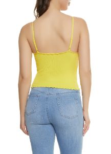 Ribbed Knit Lettuce Edge Seamless Cami sold by Rainbow