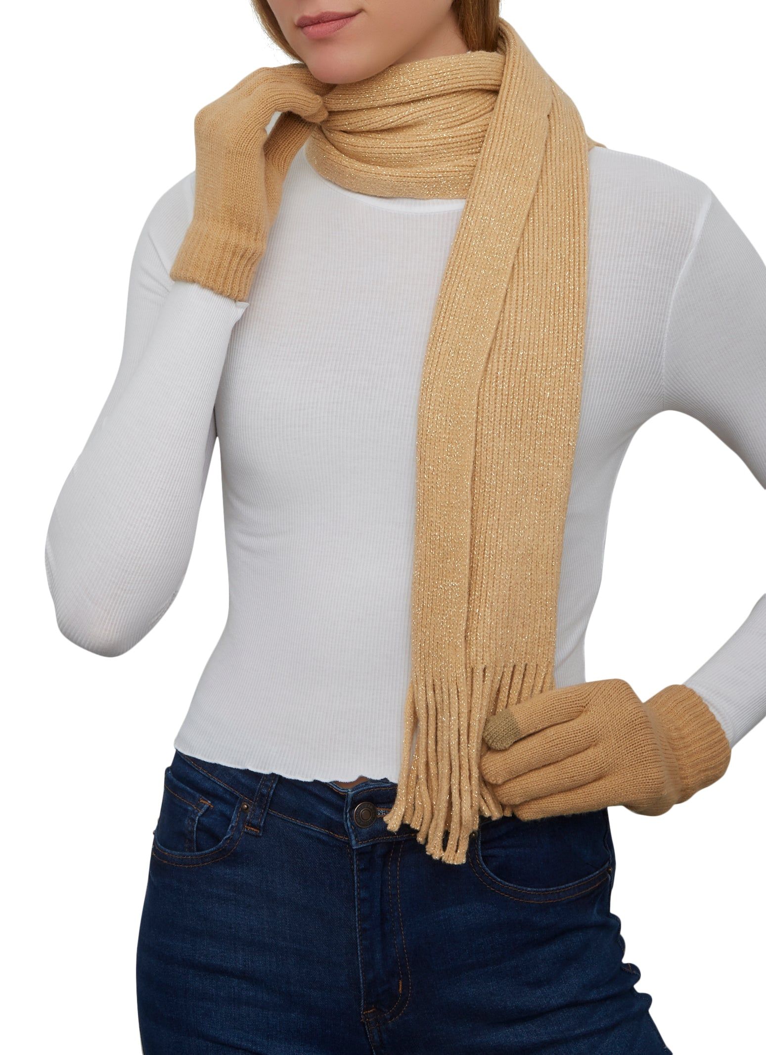 Lurex Beanie with Gloves and Scarf sold by Rainbow product image thumbnail 3