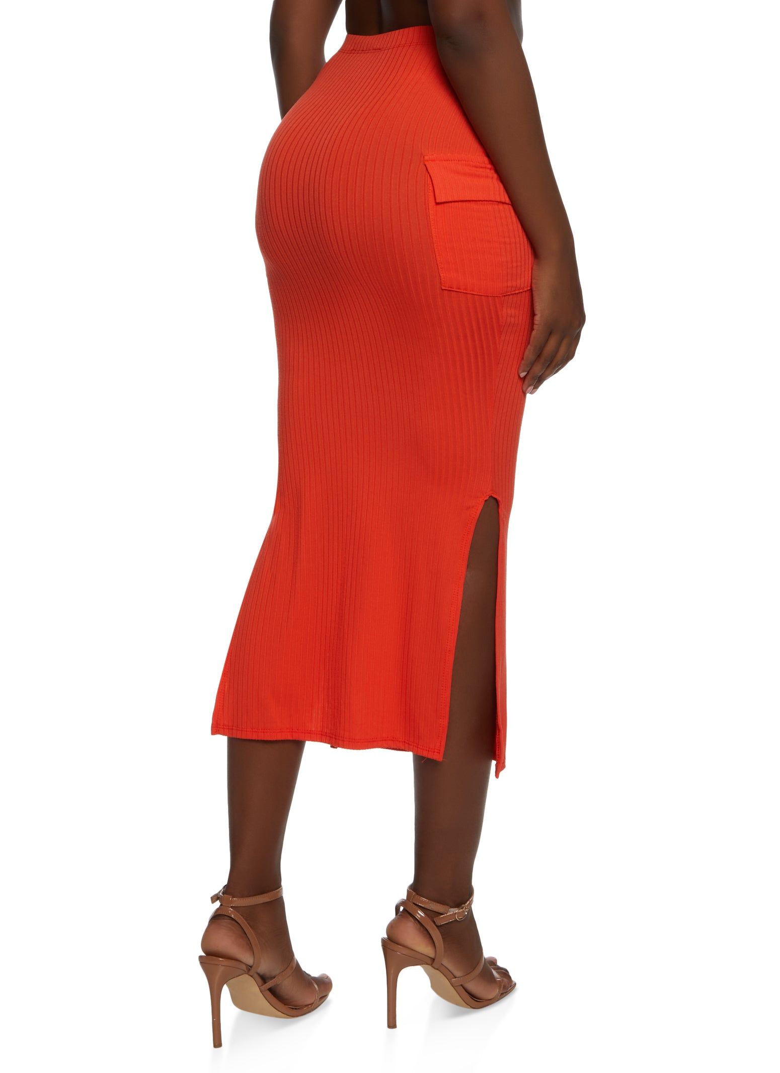 Ribbed Knit Cargo Skirt sold by Rainbow product image thumbnail 3